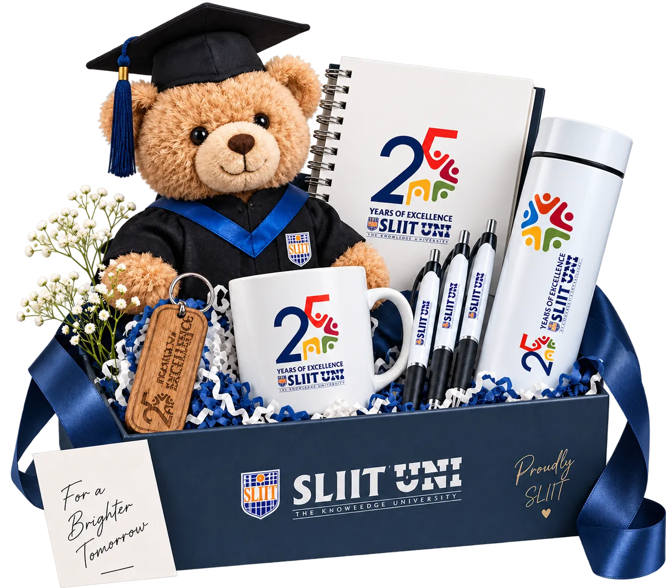 SLIIT graduation hamper with branded gifts